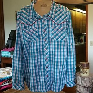 Bits and Bridle western wear pearl snap L/S shirt